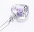car Rearview Mirror Charm of Eternal Flower Heart-Shaped, K9 Crystal Double-Sided Transparent Color...
