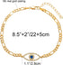 Evil Eye Hamsa Hand Charm Anklet for Women Teen Girls, Dainty Handmade Sideways Hanging Evil Eye Real 14K Gold / 18K Gold/Silver Ankle Bracelet Mi...