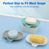 3 Pack Silicone Soap Dish with Drain, Bar Soap Holder for Shower/Bathroom, Self Draining Waterfall Soap Tray/Saver for Kitchen, Keep Soap Dry, Eas...