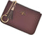 Coin Purse Change Wallet Pouch Leather Card Holder with Key Chain Tassel Zip(Burgundy)...