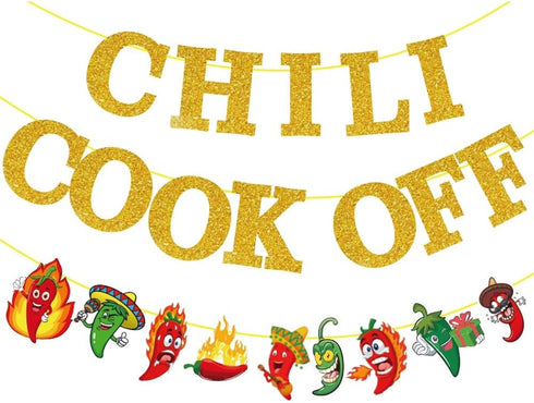 Chili Cook Off banner Decorations, cooking Chili Contest Tasting Competition Party Banners Chili Festival Party Supplies for Kitchen decorations f...