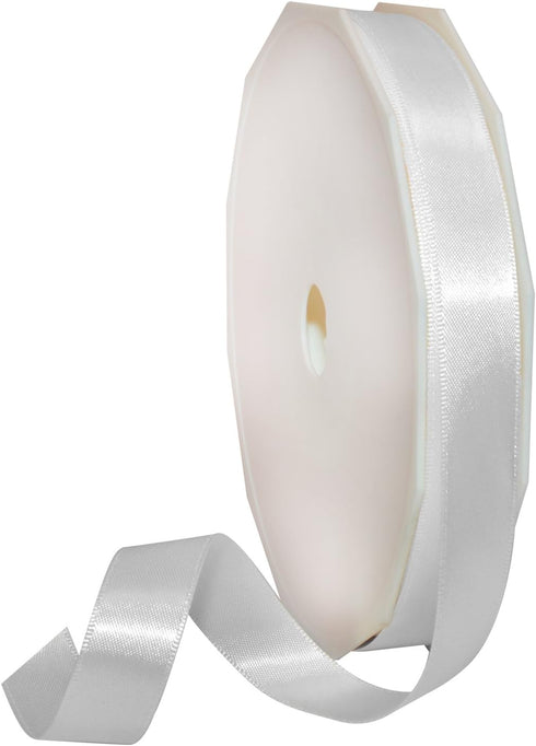 Morex Ribbon Double Face Satin Ribbon 5/8" X 50 YD White Ribbon for Gift Wrapping, Birthday Gift Cards, Satin Dress for Women, Silk Ribbons for Cr...