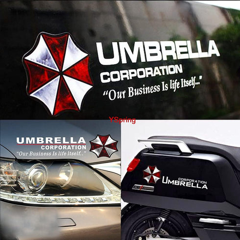 Umbrella Corporation Car Window Decals Auto Residen t Evi l Biohazard Vinyl Stickers for Car Motorcycle Truck Wall Laptop 1 Pair(Style I-white-19....