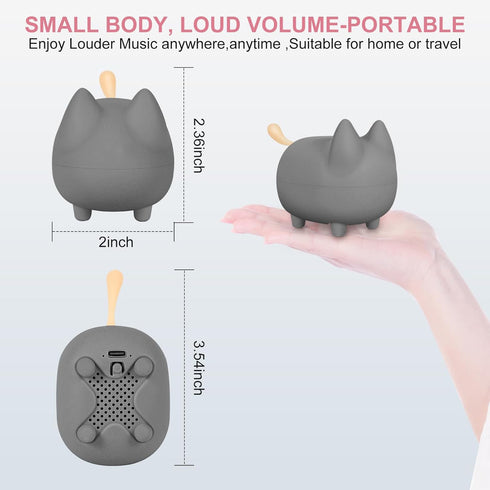 Portable Bluetooth Speaker, Cute Cat Mini Wireless Speakers with Loud Stereo Sound, Built-in Mic, Dual Pairing,40H Playtime for Desk,Room Decor,Id...