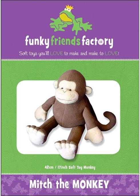 Funky Friends Factory Mitch Monkey Sewing Pattern...