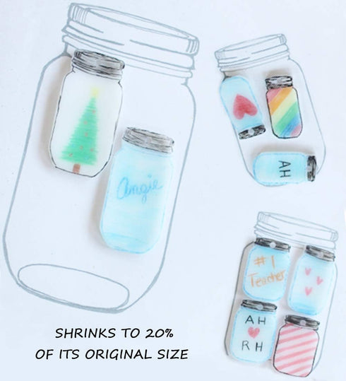 Benvo 157 Pcs Heat Shrink Plastic Sheet Kit Shrinky Art Film Paper 20 Pcs with 135 Pcs Keychains Accessory Ear Hooks Chain Beads Lobster Clasps an...