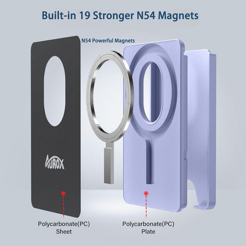 AUROX for Magsafe Wallet, Magnetic Wallet for iPhone 15/14/13/12 Series, Magnetic Card Wallet Holder Compatible with PopSocket Phone Grips, Exclud...