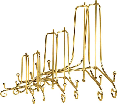LIONWEI LIONWELI 6 Pack Iron Display Stand,Gold Iron Easel Plate Holder Stand for Displaying Pictures, Plates, Books and Arts (4, 6, 8 inch)...