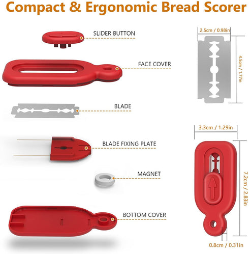 Bread Lame for Scoring Dough,Extractable & Magnetic Bread Lame Dough Scoring Tool with 5PCS Blades for Artisan Bread, Essential Sourdough Bread Ba...
