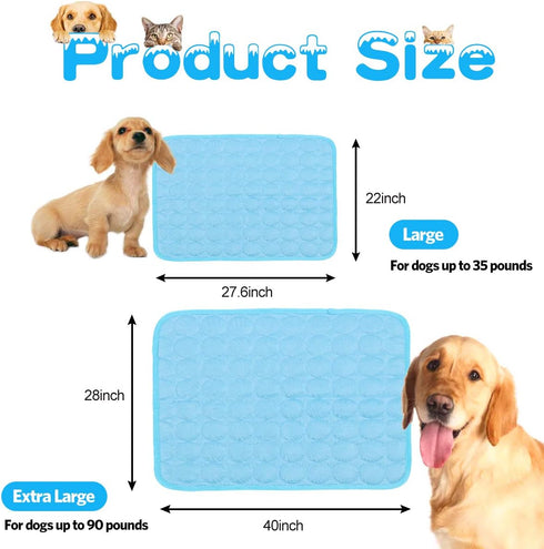 Dog Cooling Mat Pet Cooling Pads Dogs & Cats Pet Cooling Blanket for Outdoor Car Seats Beds (Blue, 28IN * 40IN)...