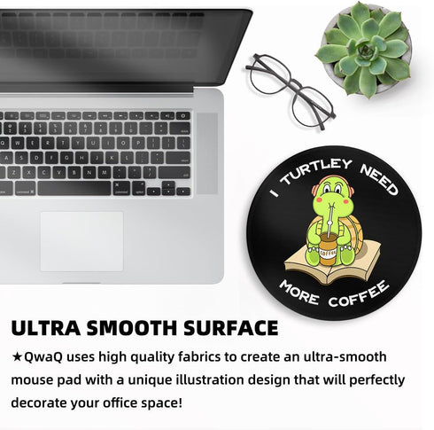 Turtle Mouse Small Pad, Cute Funny Mousepad with Non-Slip Rubber Base, Mini Round Mouse Pads for Desk Accessories Laptop Gaming Office Supplies De...