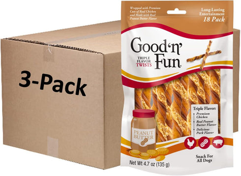 Good ’n’ Fun Triple Flavor Twists, 18 Count (Pack of 3)...