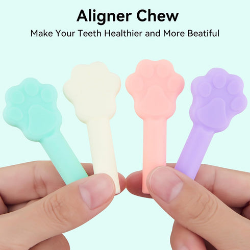 Aligner Chewies for Invisalign, 8-Pack Cat Claws Style Silicone Orthodontic Munchies Chompers For Invisalign Braces, Aligners, Retainers (Unflavor...