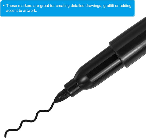 PATIKIL Mini Permanent Markers, 3 Pack Golf Ball Marker Pen with Keychain Clip for Office Meeting Outdoor Activity, Black...