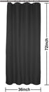 Stall Shower Curtain Fabric 36 x 72 Inch, Waffle Weave, Hotel Luxury Spa, 230 GSM Heavy Duty, Water Repellent, Black Pique Pattern Decorative Bath...