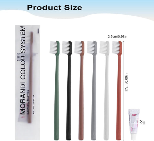 Disposable Toothbrush, Toothbrush Bulk, Toothbrush in Bulk, Individually Packaged, 6 Colors, Delicate and Practical, Toothbrush Disposables Suitab...
