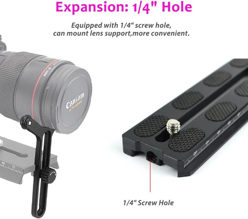 Aluminum Quick Release Plate 120mm for DJI Ronin SC Gimbal,Camera Mounting Plate Compatible Arca-Swiss with 1/4" Hole for Gimbal Stabilizer Tripod...