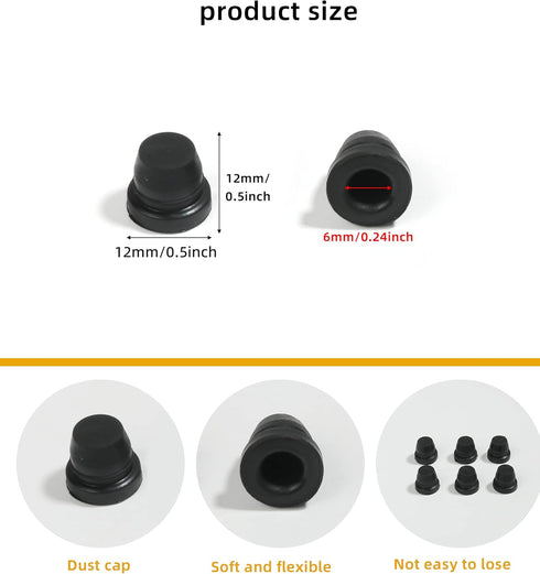 18 Pieces Brake Bleeder Screw Caps,Grease Zerk Fitting Cap Rubber Dust Stem Cover, Universal Brake Caliper Dust Cover Brake Bleeder Nipple Capbrak...
