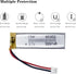 3.7V Lipo Battery 500mAh Rechargeable Lithium ion Polymer Battery 601452 Lithium Polymer ion Battery with JST Connector...