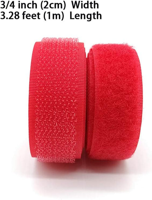 Filan 12 Colors 24 Yards Sew On Hook and Loop Tape Fastening Nylon Fabric Tape with Non-Adhesive for DIY Craft Interlocking Tape Sewing Fasteners ...