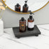 Bathroom Counter Organizer Wood Pedestal Stand Farmhouse Decorative Tray Soap Holder for Kitchen Decor, Black...