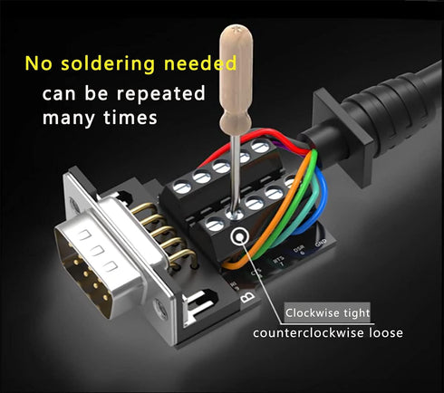 2Packs DB9 Serial Adapters No Soldering Needed. D-SUB 9-pin RS232 RS485 Adapter to Terminal Connector Signal Module with Bolts Nuts and Screwdrive...