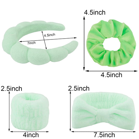 Spa Headband and Wristband Set 6Pcs Skincare Makeup Headband Puffy Bubble Headband for Washing Face Sponge Skin Care Headband Face Wash Headband G...