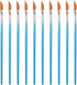 Breling 10 Pcs Paint Angled Brush 1/4 Inch Dagger Brush with Long Handle Dagger Stripes for Acrylic Watercolor Oil Rock Painting Artist Halloween ...