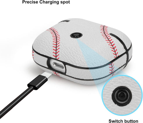 Case for Airpods 3 2021,for Airpods 3 Skin Accessories Sport Pattern for Airpods 3 Cover Leather Charging Case for Airpods 3 2021, Baseball...