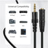 TNP AUX Headphone 3.5mm Extension Cable (3 Feet) - Male to Female Extender Audio Auxiliary Jack Adapter Wire Cord Plug Connector for iPhone iPod i...