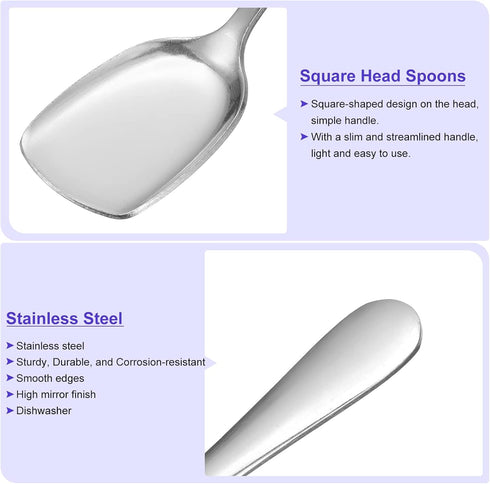 uxcell Set of 6 Stainless Steel Ice Cream Spoons, 7.5-Inch Yogurt Spoons Dessert Spoons Shovel Cake Spoons for Home, Kitchen, Restaurant, Silver...
