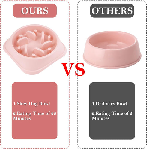 2PCS Slow Feeder Dog Bowls Small Dog, Non-Slip Puzzle Dog Bowl Slow Eating, Interactive Bloat Stop Dog Bowls, Anti-Gulping Pet Slower Food Feeding...