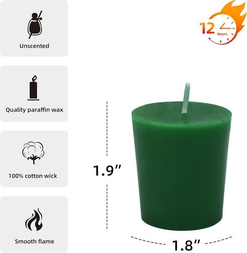 Zest Candle CVZ-012 Votive Candles, Hunter Green, Small, 12-Piece...