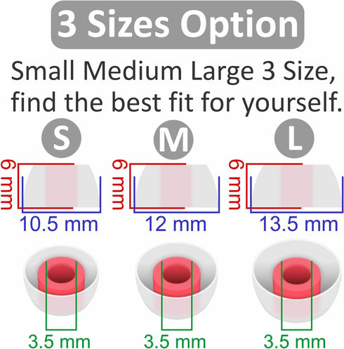 9 Pairs Ear Tips Compatible with JBL Tune 230NC TWS in-Ear Headphones, S/M/L 3 Size Silicone Eartips Earbuds Ear Buds Gel Wings Skin Accessories C...