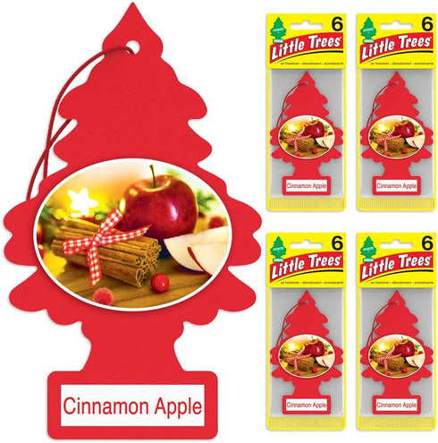 LITTLE TREES Air Fresheners Car Air Freshener. Hanging Tree Provides Long Lasting Scent for Auto or Home. Cinnamon Apple, 24 Air Fresheners...
