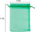 100 Count Organza Drawstring Gifts Bags for Jewelry,Earring,Crystal, 5x7 Inch Sheer Fabric Mesh Green Travel Decorative Pouch for Baby Shower,Chri...