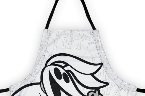 Nightmare Before Christmas Zero Apron - Stylish White With Black Straps Kitchen Accessory Featuring Tim Burton’s Animated Musical Classic - Great ...