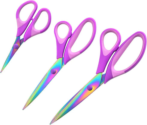 Craft Scissors Bundle, Sewing Scissors with Sharp Stainless Steel Blades and Soft Handles, Multipurpose Fabric Scissors Set, Great for Craft, Sewi...