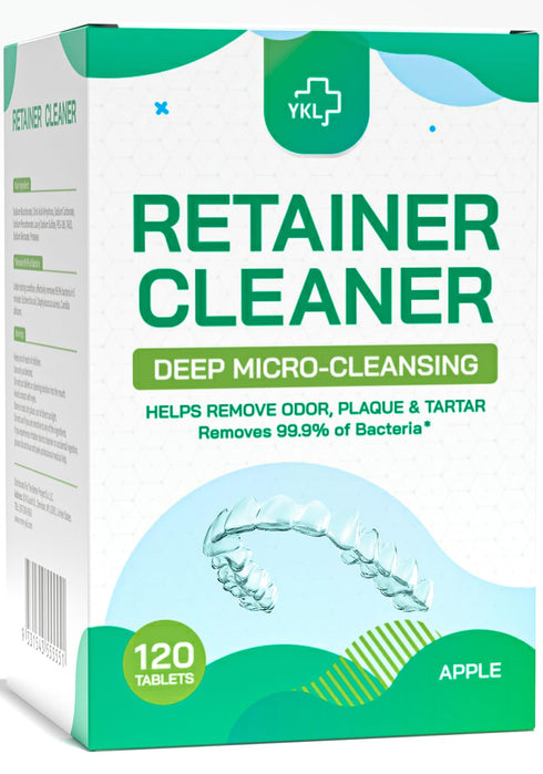 Retainer Cleaner & Denture Cleaning Tablets for Mouth Guard Cleaner, Fresh Apple Flavor (120 Count?...