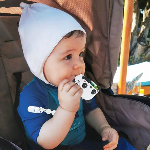 Baby Teething Toys,Food Grade Silicone Teether with One-Piece Pacifier Clip Holder,Shower Gift,Highly Effective Pain Relief for 3 Months+ Boy and ...