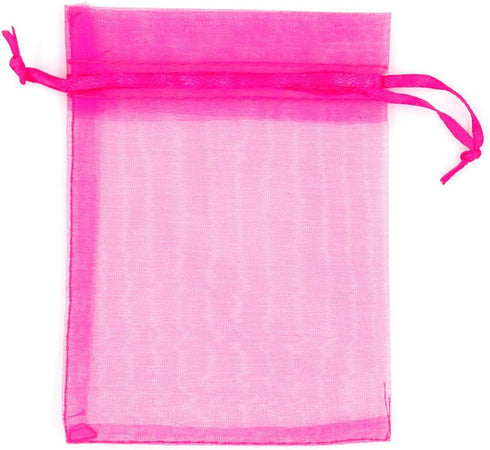 ATCG 50pcs 8x12 Inches Large Drawstring Organza Bags Decoration Festival Wedding Party Favor Makeup Pouches (Hot Pink)...