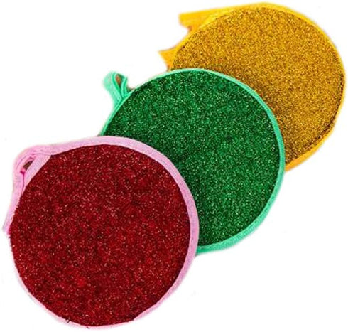 10 Pcs Round Shape Double Side Metallic Scrub Sponge Dish Pad Cleaner Cleaning Balls...