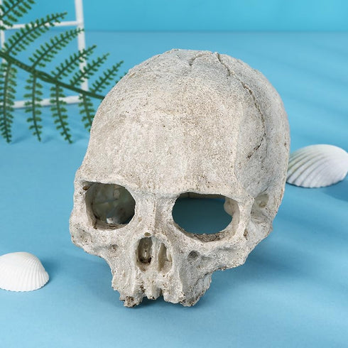 Halloween Aquarium Landscape Skull Aquarium Skull Artificial Skeleton Decoration for Home Décor Aquarium Fish Tank Landscape Collectible Teaching ...