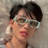 Irregular Small Rectangle Sunglasses Women Vintage Punk Sun Glasses UV Protection by LJCZKA...