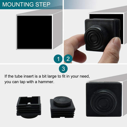 uxcell M8 Leveling Feet 50 x 50mm Square Insert Adjustable Furniture Glide 2 Sets...