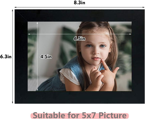 Frametory, 5x7 Black Picture Frame - Set of 2 - High Definition Real Glass - Horizontal and Vertical display for Wall and Table Mounting, Family, ...