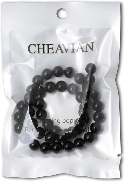 45PCS 8mm Natural Black Obsidian Gemstone Round Loose Beads Crystal Energy Stone Healing Power for DIY Jewelry Making 1 Strand 15"...