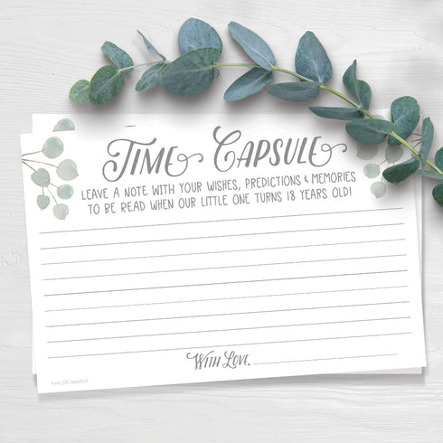 m&h invites Time Capsule Message Cards (50 Count) - Baby Shower or 1st Birthday Game Activity...