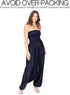 likemary Harem Jumpsuits for Women – Flowy 2-in-1 Romper Converts into Balloon Pants with Pockets in Silk Look Fabric...
