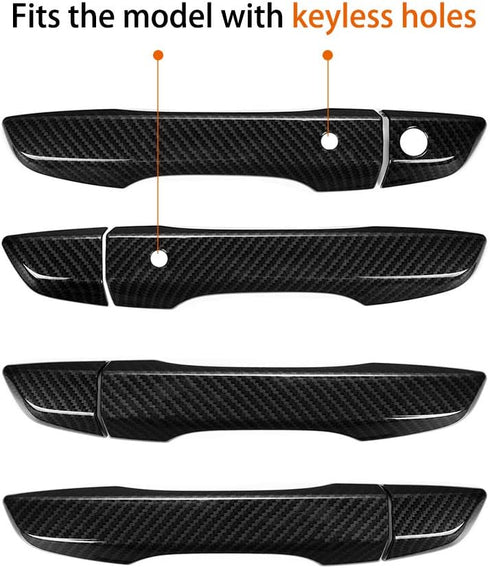 Thenice for 10th Gen Civic Carbon Fiber Grain Door Handle Cover Exterior Decoration Compatible with Honda Civic 2017 2018 2019 2020 2021 with Smar...